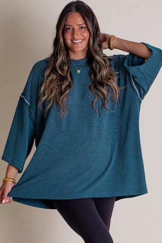 Only Go Forwards Oversized Urban Ribbed Tunic