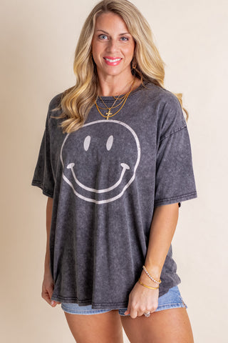 Smiling Ear To Ear Washed Top *Final Sale*