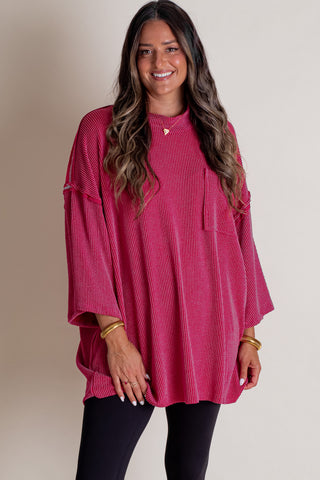 Only Go Forwards Oversized Urban Ribbed Tunic