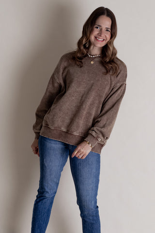 Turning Tables Acid Wash Pullover