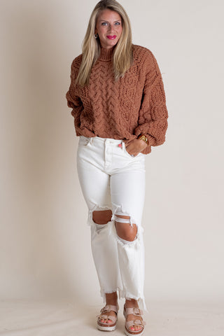 Soft Gaze Cable Knit Sweater