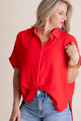 Take A Vacation Button Down Top *Final Sale*