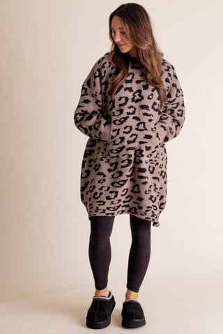 Comfy Cozy Leopard Hooded Wearable Blanket