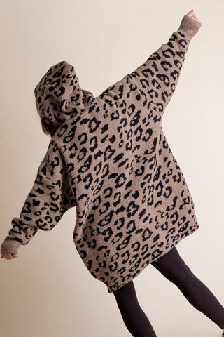 Comfy Cozy Leopard Hooded Wearable Blanket