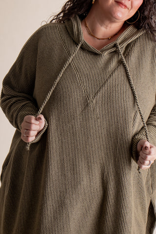 All I See Hooded Luxe Brushed Ribbed Pullover