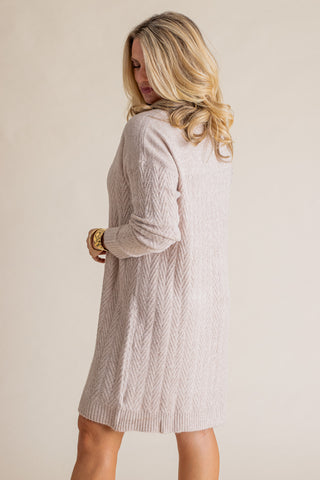 On Your Mind Cable Knit Sweater Dress