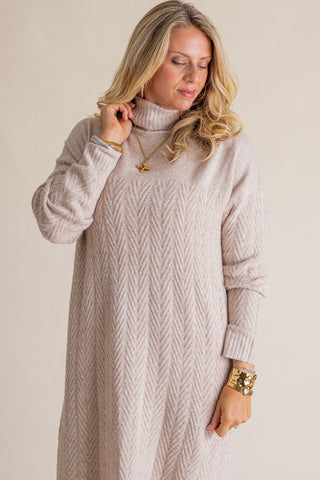 On Your Mind Cable Knit Sweater Dress