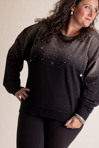 Mixed Emotions Beaded Sweatshirt - CURVY