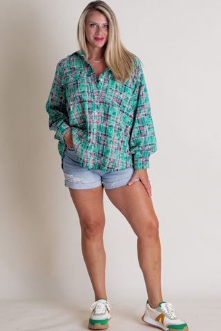 Back On Track Button Down Top *Final Sale*