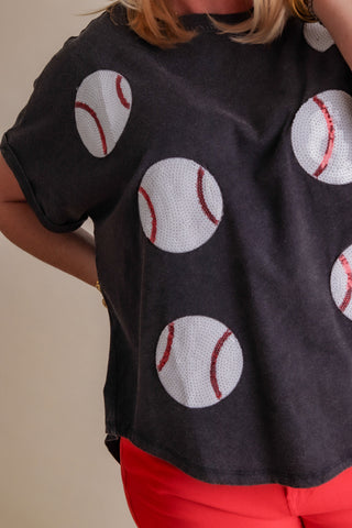 Home Run Sequin Baseball Top