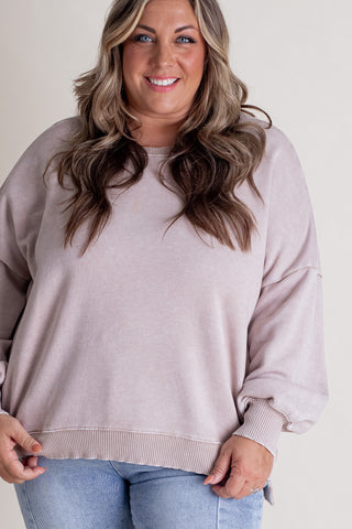 Change in the Air Acid Wash Pullover - CURVY