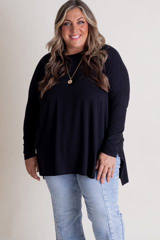 Full Of Hope Round Neck Top - CURVY