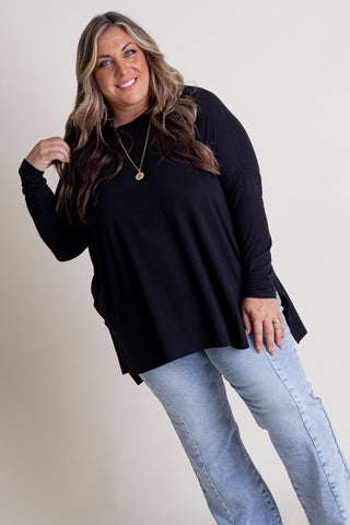 Full Of Hope Round Neck Top - CURVY