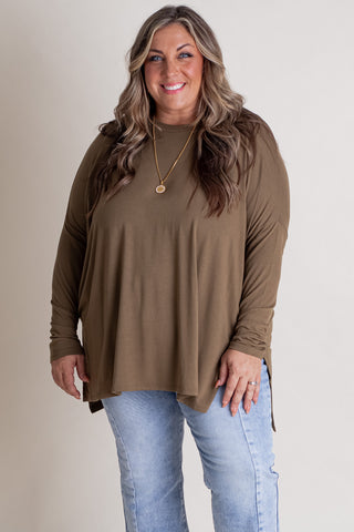 Full Of Hope Round Neck Top - CURVY