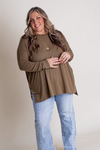 Full Of Hope Round Neck Top - CURVY