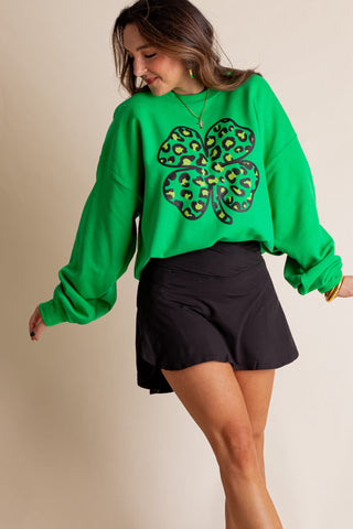 GRAPHIC OF THE MONTH! Leopard Clover Sweatshirt