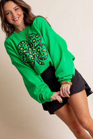 GRAPHIC OF THE MONTH! Leopard Clover Sweatshirt