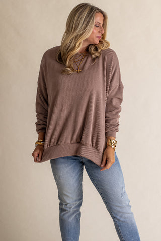 Feeling Like This Urban Ribbed Pullover