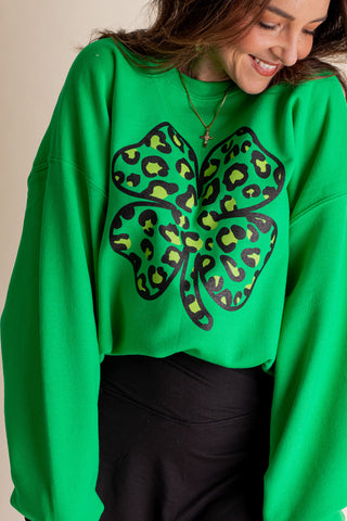 GRAPHIC OF THE MONTH! Leopard Clover Sweatshirt