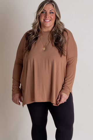 Full Of Hope Round Neck Top - CURVY