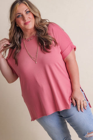 Almost Maybes High-Low Hem Top - CURVY