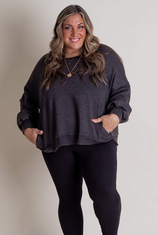 Change in the Air Acid Wash Pullover - CURVY