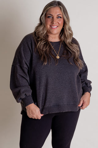 Change in the Air Acid Wash Pullover - CURVY