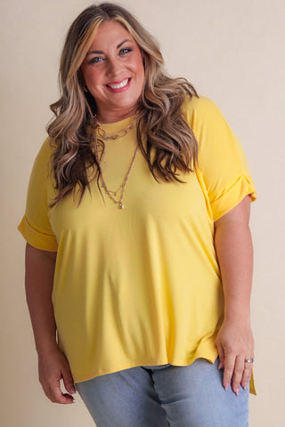 Almost Maybes High-Low Hem Top - CURVY