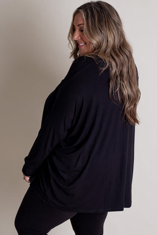 Waiting For Takeoff V Neck Top - CURVY *Final Sale*