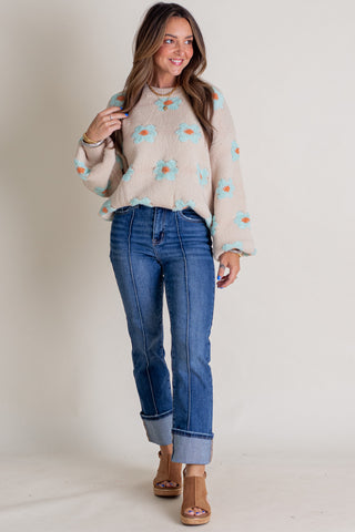 Dream Of Daisies Oversized Sweater