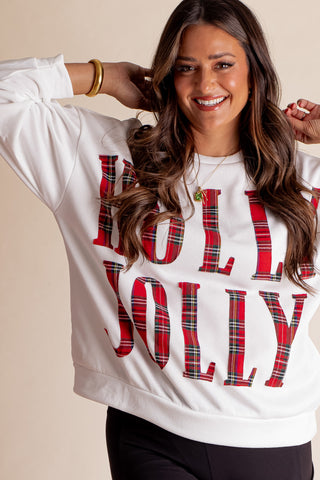 Holly Jolly Plaid Sweatshirt