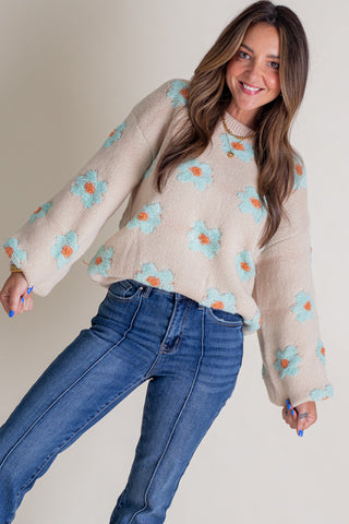 Dream Of Daisies Oversized Sweater