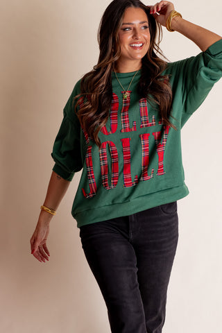 Holly Jolly Plaid Sweatshirt