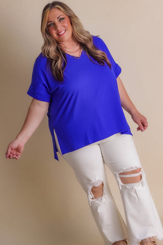 Feel So Good V Neck Top - CURVY *Final Sale*