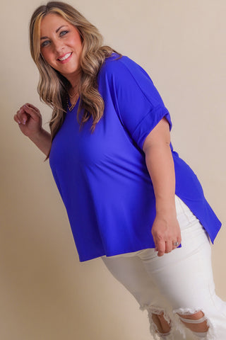 Feel So Good V Neck Top - CURVY