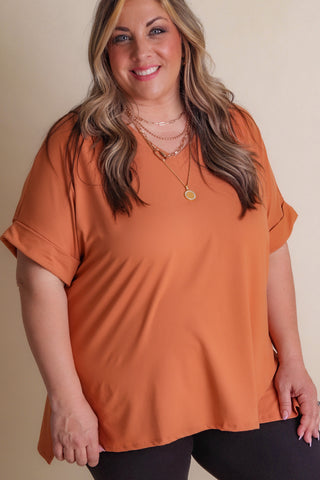 Feel So Good V Neck Top - CURVY *Final Sale*