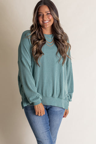 Feeling Like This Urban Ribbed Pullover