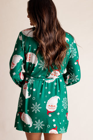 Santa Print Pajama Robe