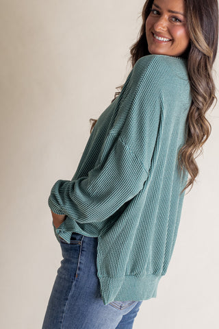 Feeling Like This Urban Ribbed Pullover