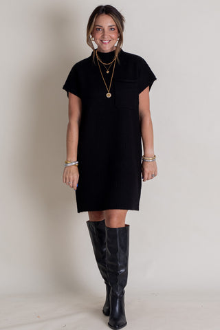 On The Run Mock Neck Sweater Dress