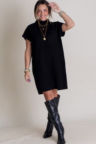 On The Run Mock Neck Sweater Dress