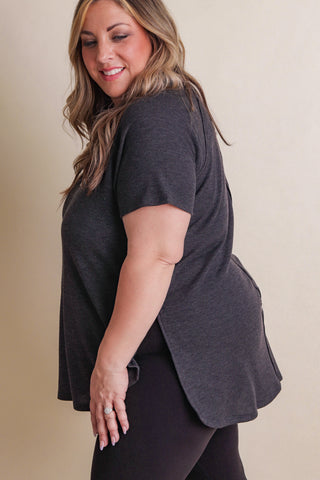 Perfect First Date Waffle Knit Top - CURVY
