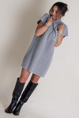 On The Run Mock Neck Sweater Dress