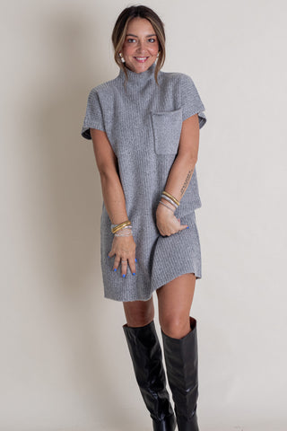 On The Run Mock Neck Sweater Dress