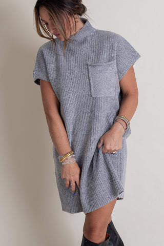 On The Run Mock Neck Sweater Dress