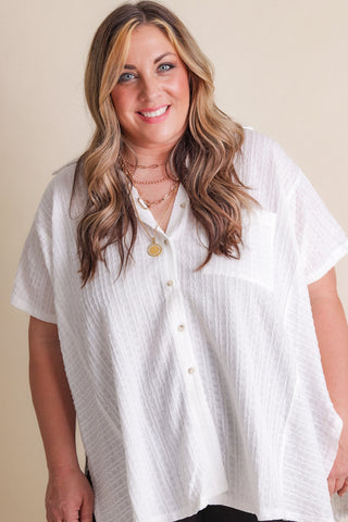 Set For Paradise Button Down Top - CURVY