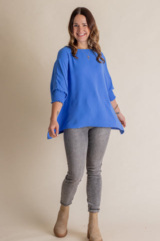 Live This Way Smocked Sleeve Top