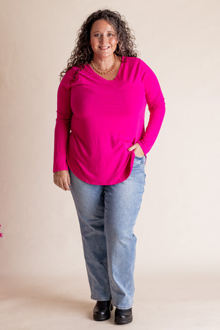 Always Kind V Neck Top - CURVY