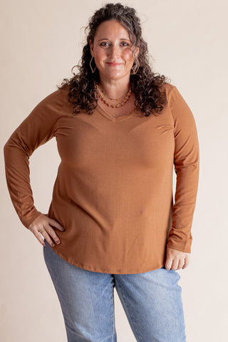 Always Kind V Neck Top - CURVY