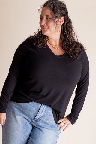 Always Kind V Neck Top - CURVY